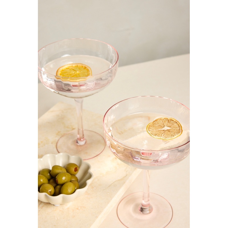 Pink Ripple Martini Glass