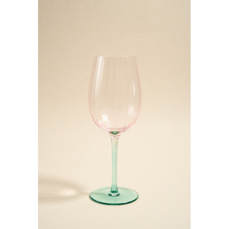 Ripple Pink Green Tall Wine Glass
