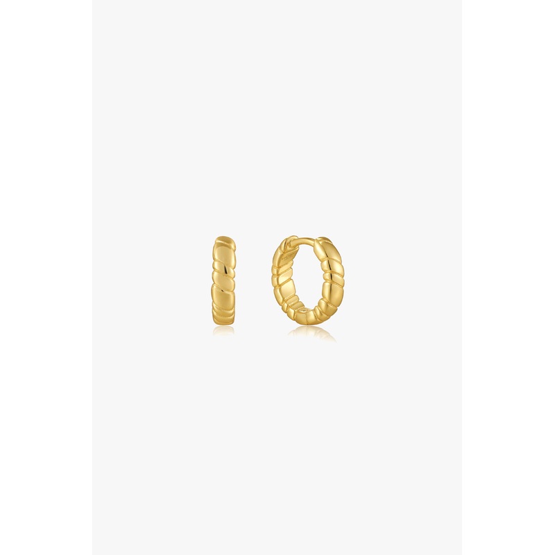 Smooth Operators Gold Twisted EOL Huggie Earrings