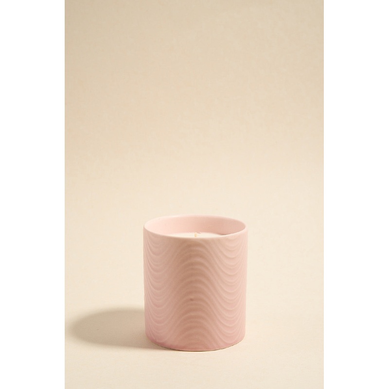 Wavy Blush Ceramic Scented Candle