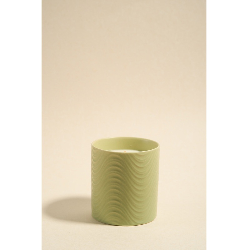 Wavy Sage Ceramic Scented Candle
