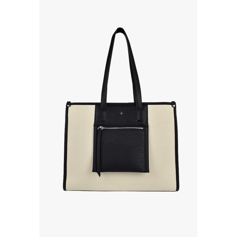 Yana Natural Contrast Canvas Tote Bag