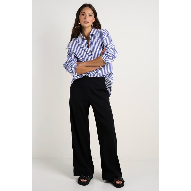 Best Life Black Soft Crepe Wide Leg Pant