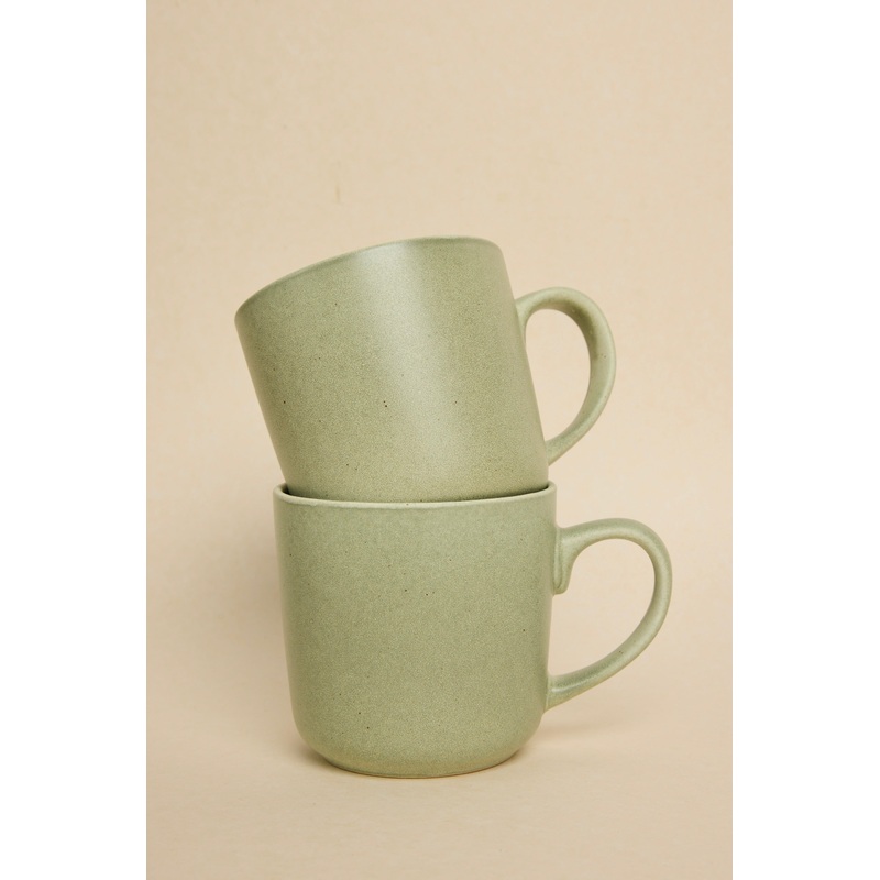 Caffeine Fix Green Speckle Pack 2 Mugs