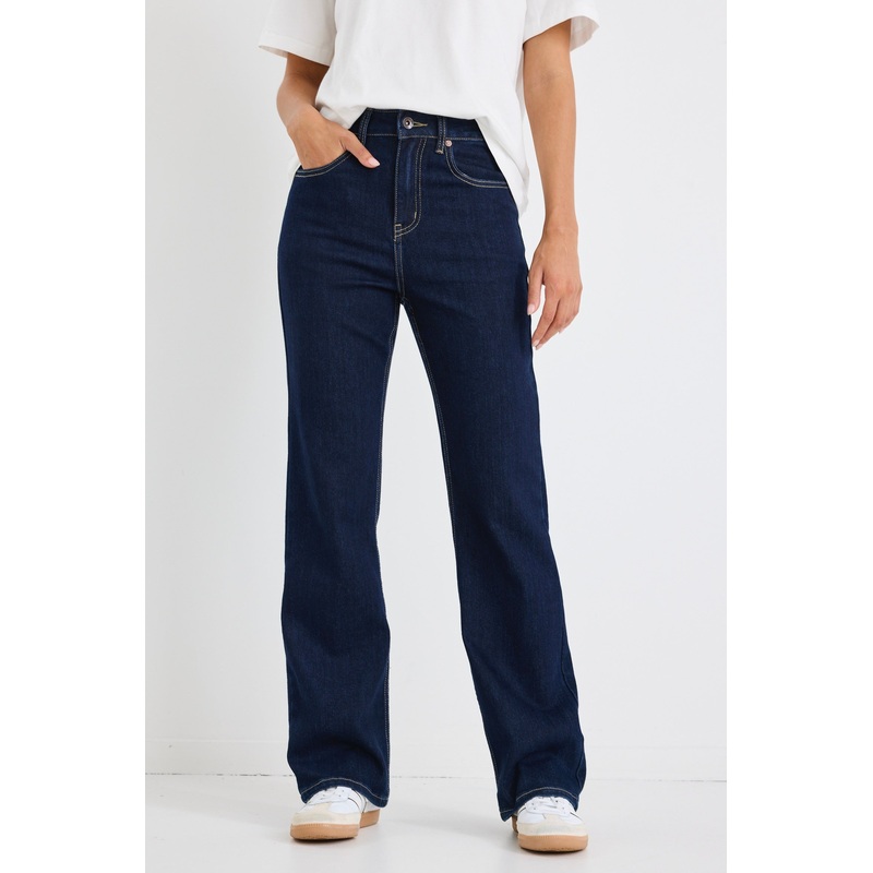 Farah Indigo High Rise Soft Flare Jean