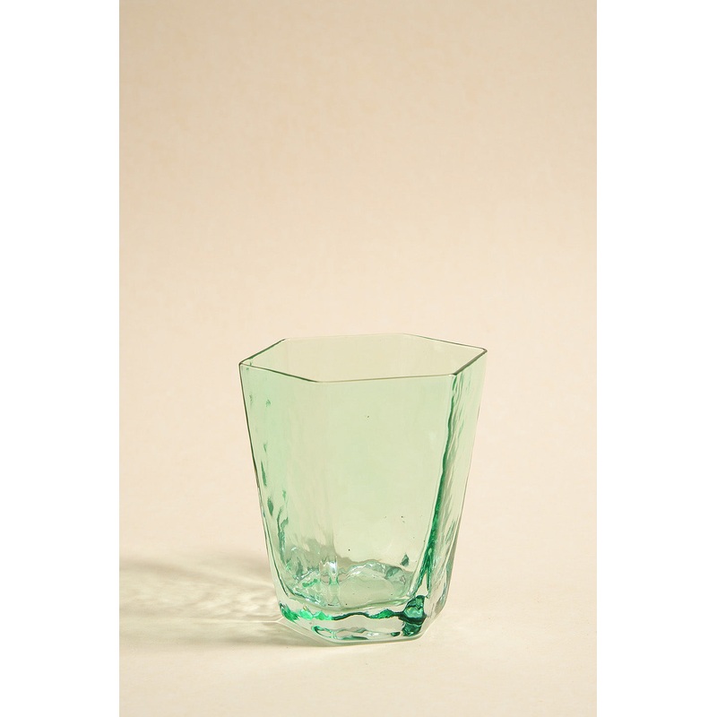 Hexangular Green Dimpled Tumbler