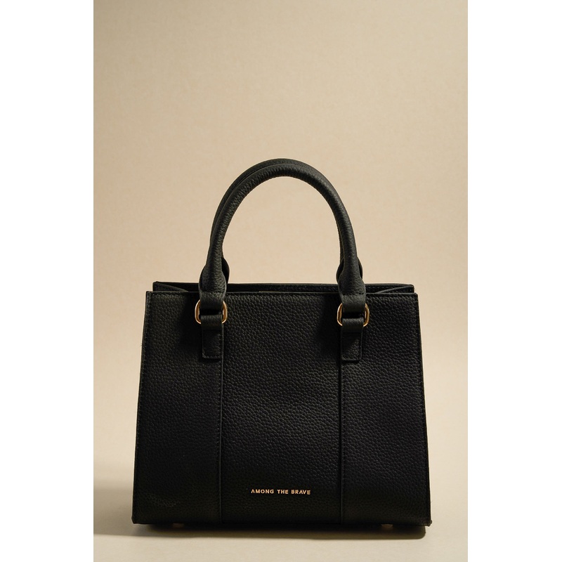 Manhattan Black Leather Mini Tote Bag
