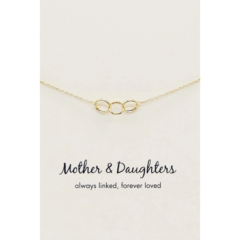 Mother + Daughter 14k Gold Plate Triple Circles Necklace