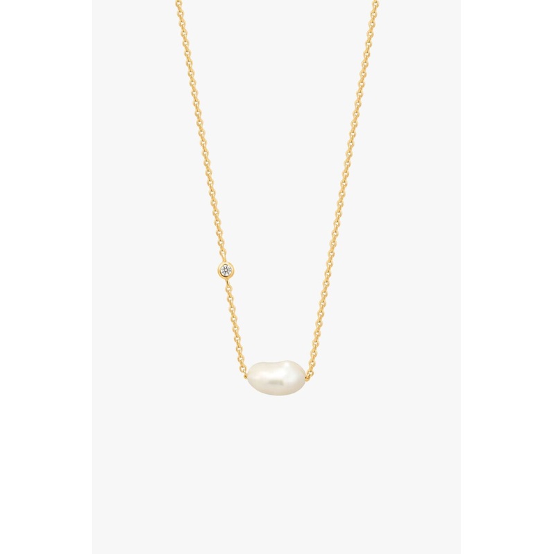 Pearl Bar Gold Necklace