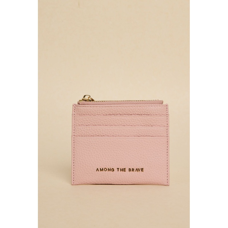Small Blush Leather Card Holder