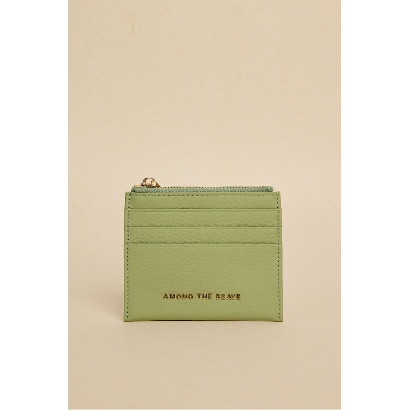 Small Sage Leather Card Holder