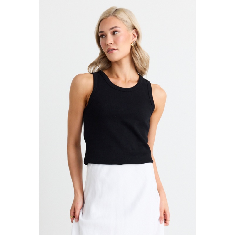 Cobble Black Rib Cutaway Tank