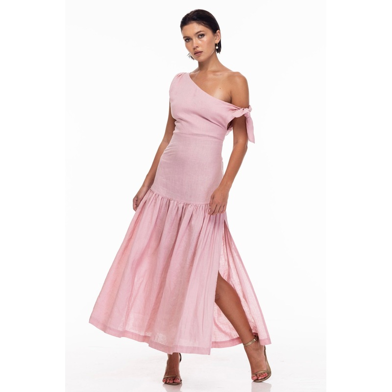 Dhalia Adore Pink Off Shoulder Maxi Dress