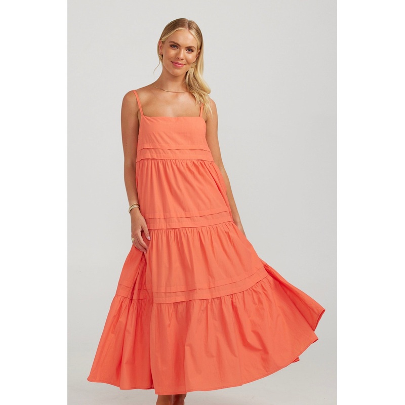 Esme Coral Strappy Maxi Dress