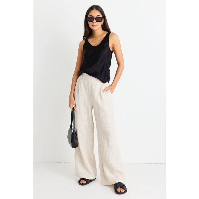 Exceptional Black Satin Bias Cut Tank