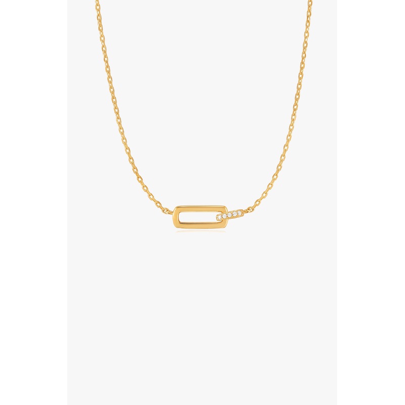 Glam Rock Gold Interlock Necklace
