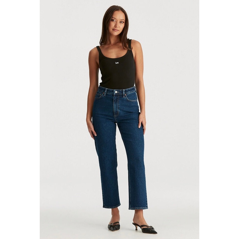 High Straight Indigo Dream Crop Denim Jean