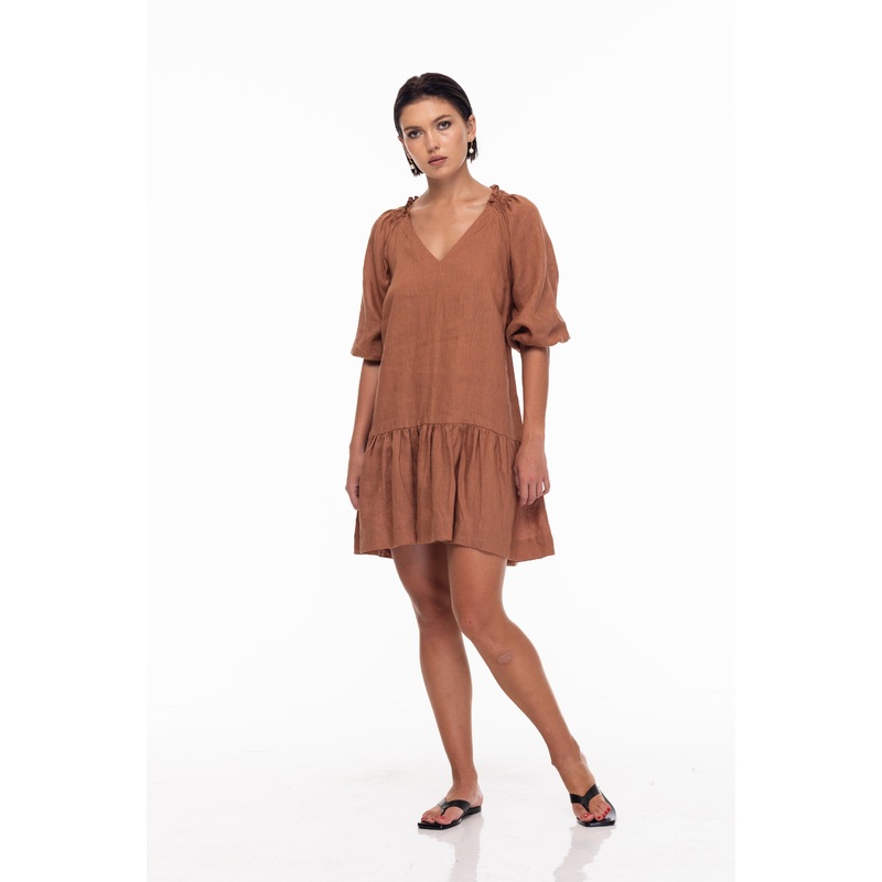 Keep Every Promise Coco Linen Mini Dress