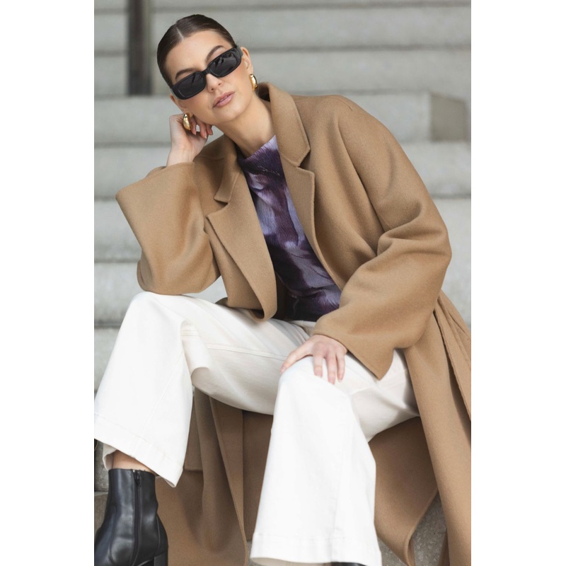 Nora Camel Merino Wool Coat