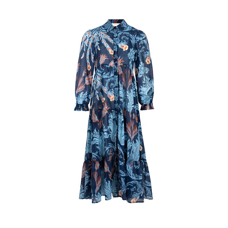 Picot-A-Boo Navy Maxi Dress