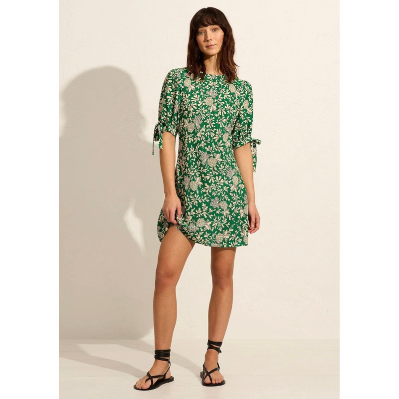 Raelynn Apple Green Floral Mid Sleeve Mini Dress