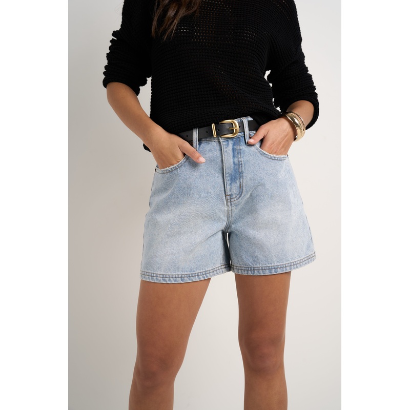 Social Beach Blue Denim Shorts