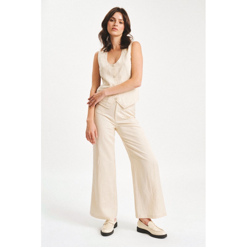 Soho Biscuit Linen Vest