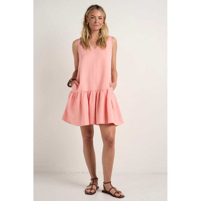 Somerset Peach Sleeveless Frill Hem Mini Dress