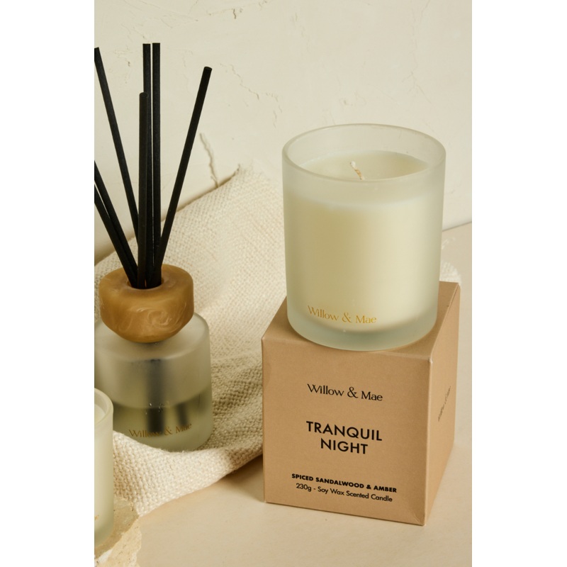 Tranquil Night Spiced Sandalwood + Amber 230g Soy Candle