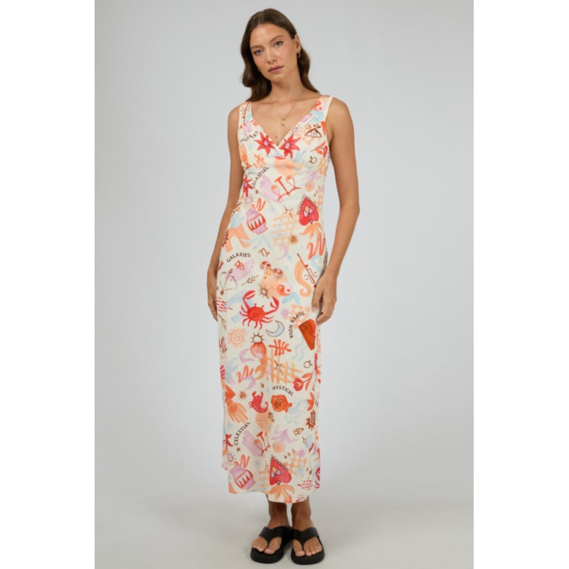 Tyra Vintage White Patchwork Maxi Dress