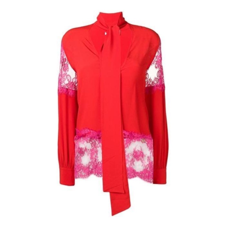 MSGM Lace-trimmed Blouse