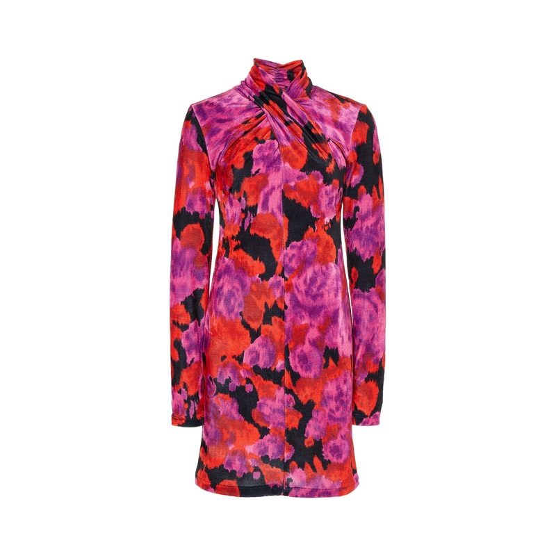 Richard Quinn Twisted Floral-Print Mini Dress