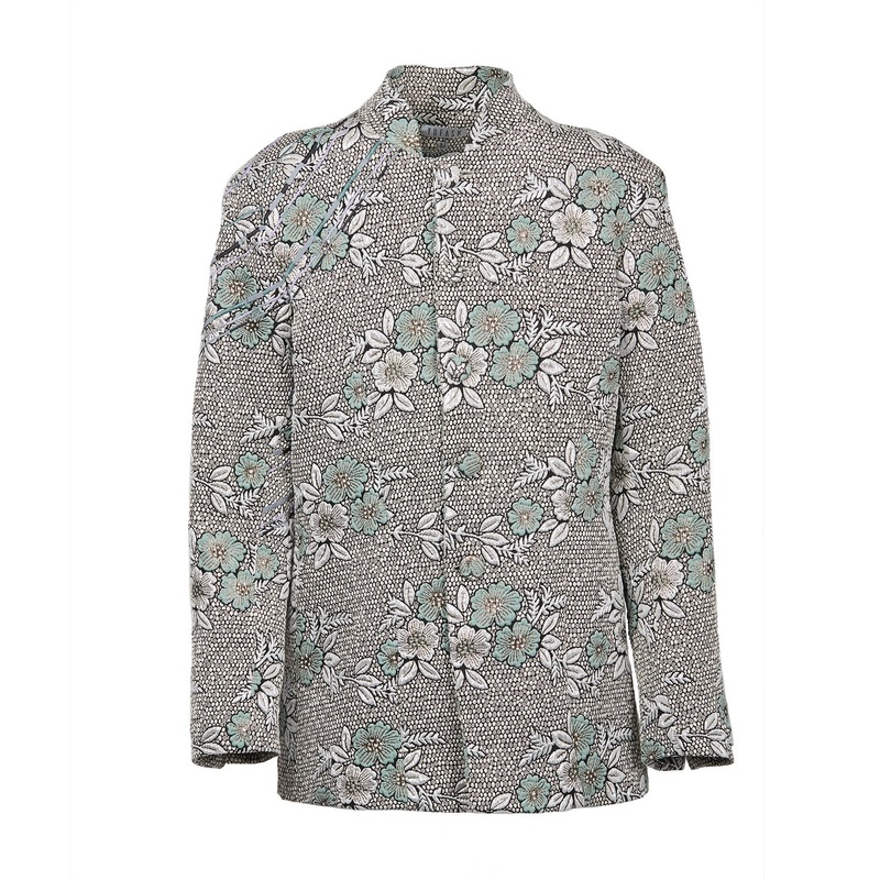 Yufash Floral Reflective Embroided Blazer