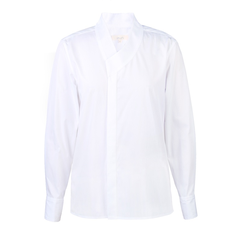 2WN Beau Wrap Neck Long Sleeve Button-Down Shirt