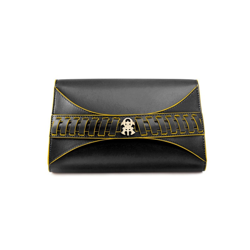 Alef Jura Black Nappa Leather Clucth