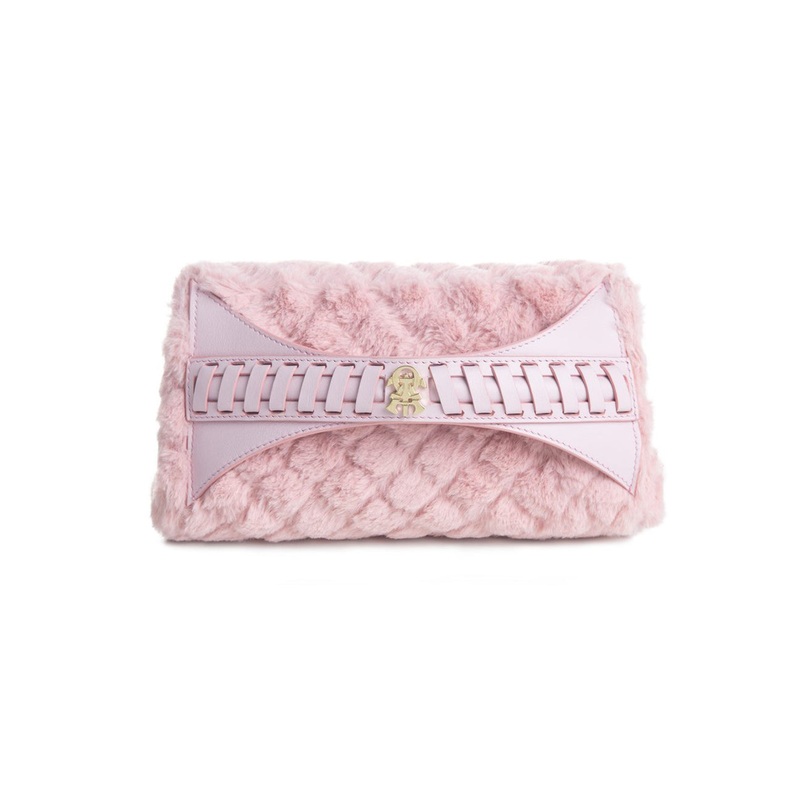 Alef Jura Pink Faux Fur Clutch