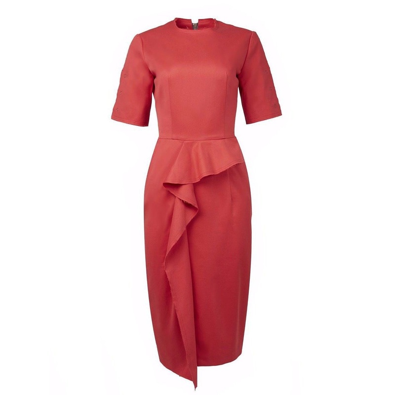 NARCISS by Alise Trautmane Ruffled Midi Dress