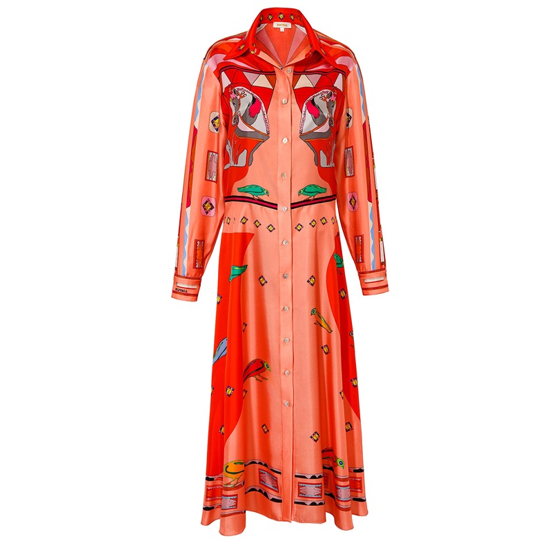 Kutnia Silk Long Zeugma Dress
