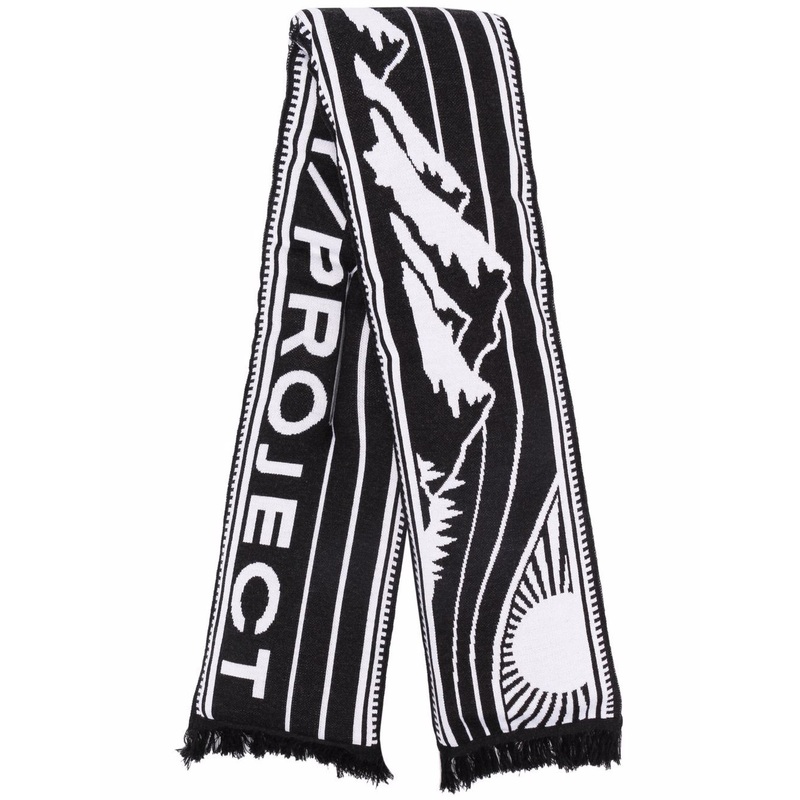 Y/Project mountain-logo knit scarf