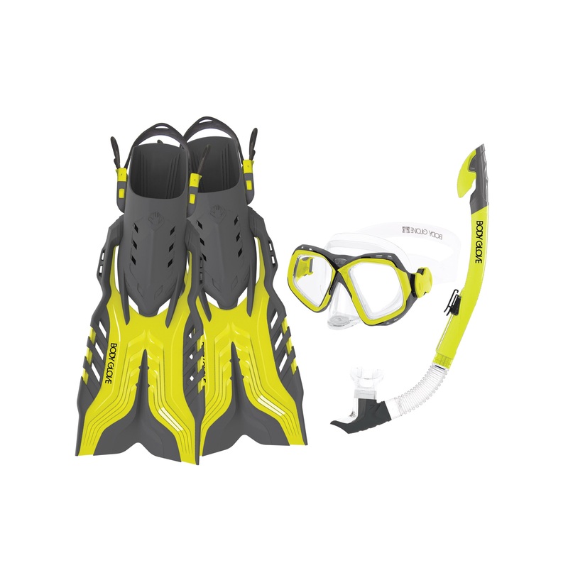 Fiji Mask/Snorkel/Fin Snorkeling Set – Citron/Grey