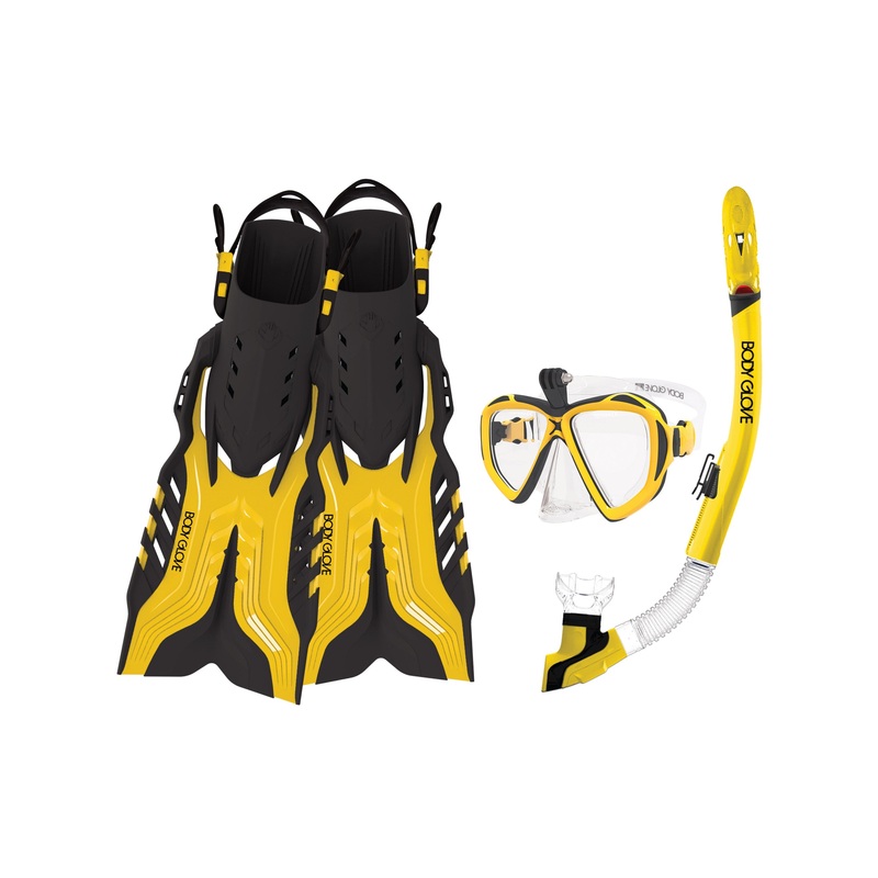 Passage Mask/Snorkel/Fin Snorkeling Set – Yellow/White/Black