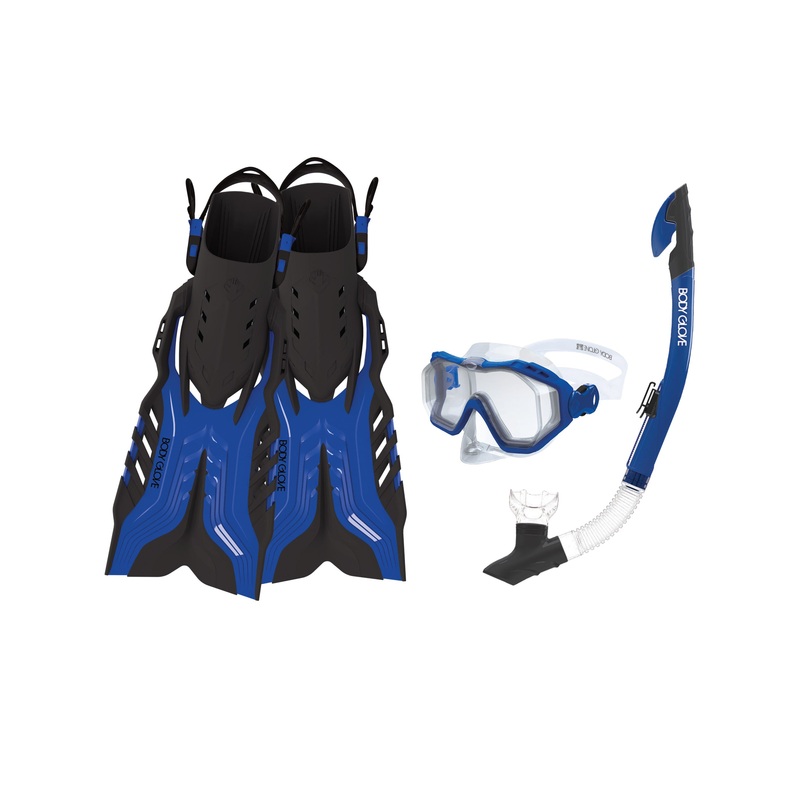 Predator Purge Mask/Snorkel/Fin Snorkeling Set – Blue/Black