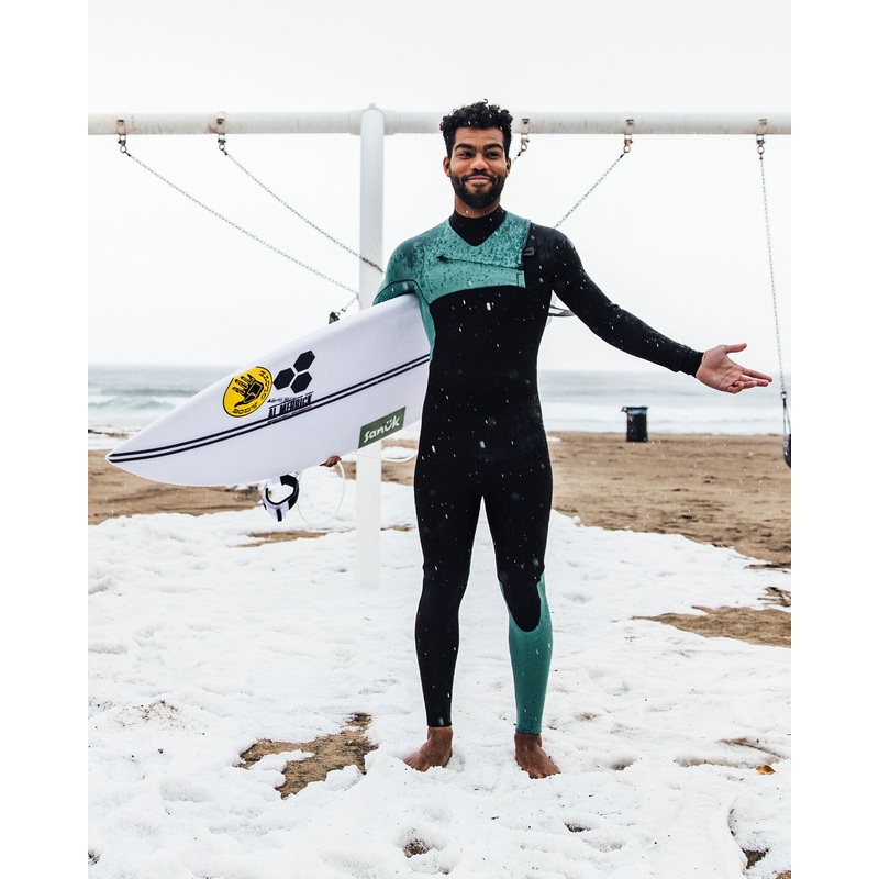 Variant 3/2mm Men’s Chest-Zip Fullsuit – Black/Green