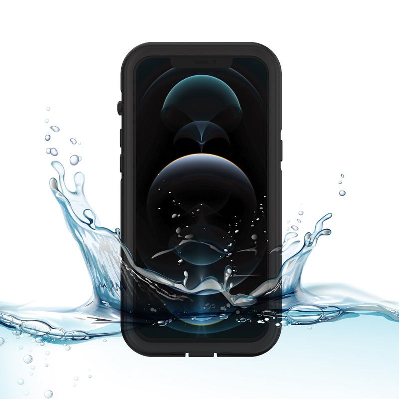 iPhone 12 Pro Max Waterproof Phone Case – Black/Clear
