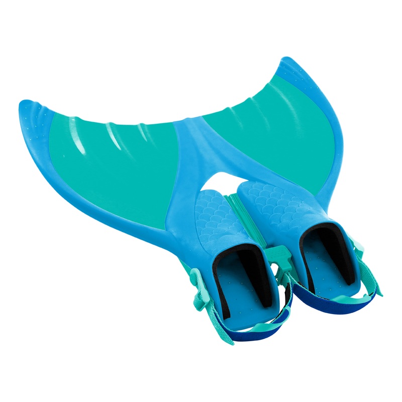 Kid’s Mermaid Linden Foldable Travel Monofin – Blue Lake Green