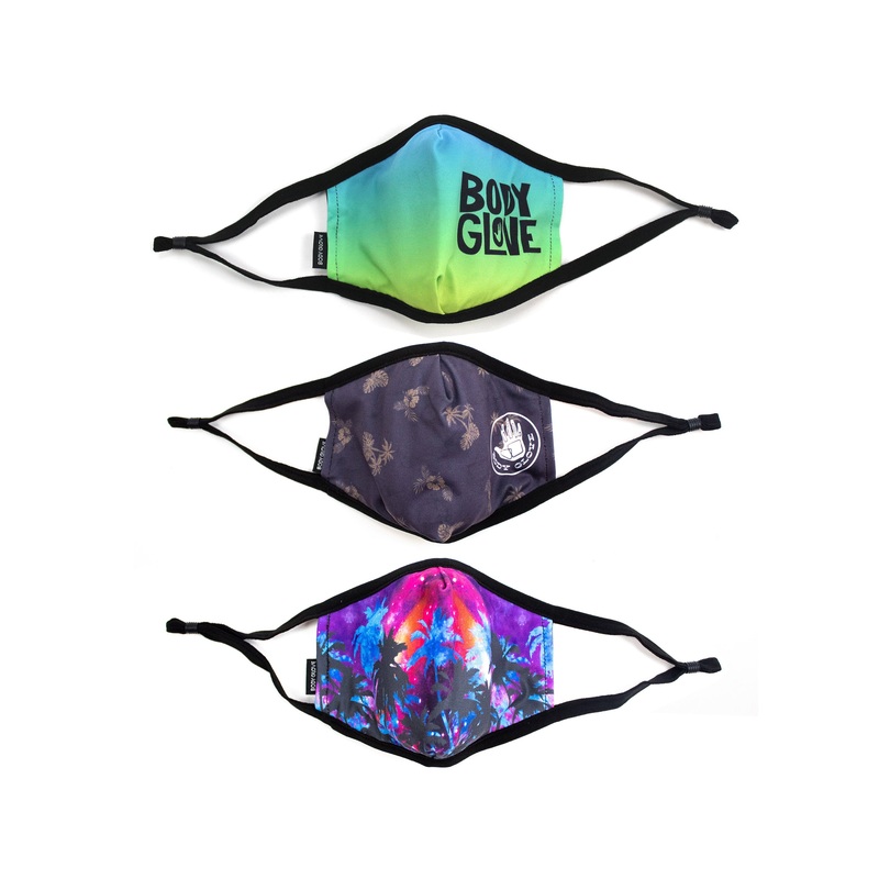 Men’s 3-Piece Face Mask Set – Ombre, Palm Prints