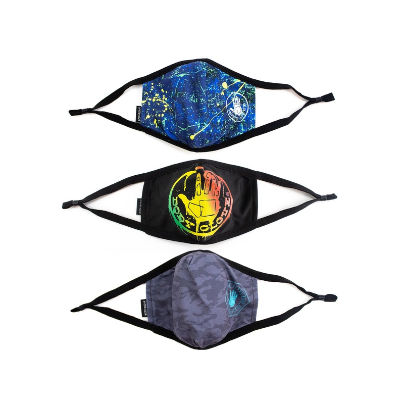 Men’s 3-Piece Face Mask Set – Splatter, Hand Logo, Camo