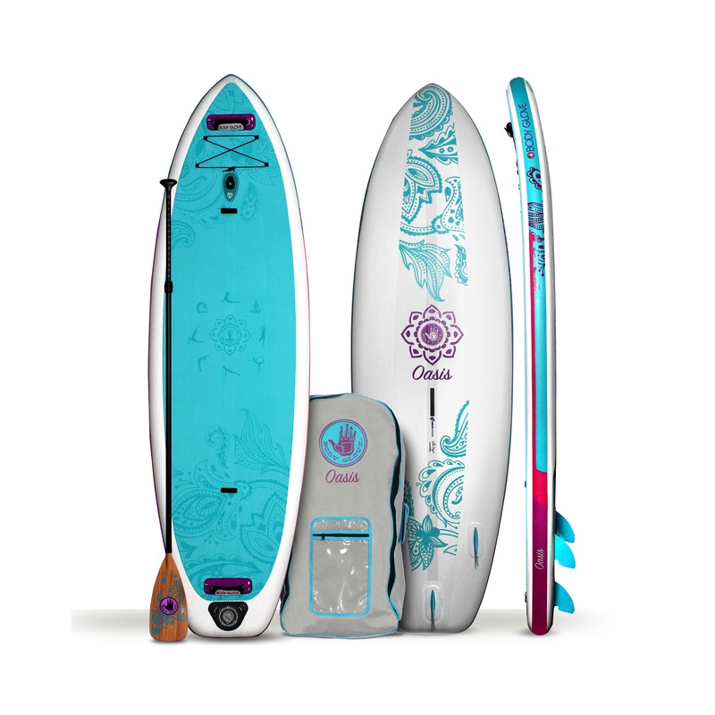 Oasis 10′ Inflatable Paddle Board – Teal/Purple
