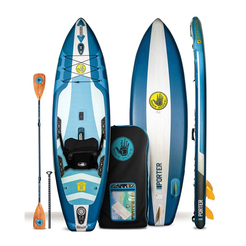 Porter SKX 9’6″ Inflatable Kayak-Paddle Board – Blue/Grey