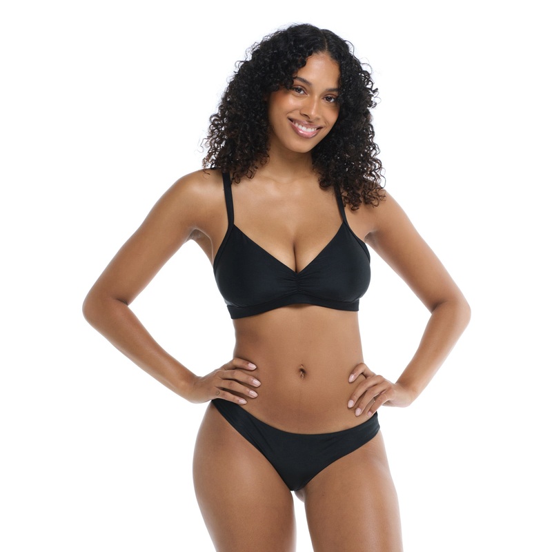 Smoothies Drew D-F Cup Swim Top – Black